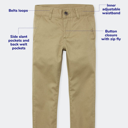 The Children's Place Girls' Skinny Dress Pants, Pack of Two, BISQUIT, 6X/7
