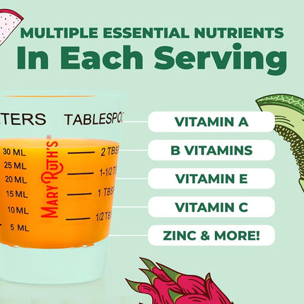 MaryRuth's Liquid Multivitamin + Hair Growth | Biotin 10000mcg | Lustriva Hair Growth Supplement | Clinically Tested in Women for Thicker Hair & Facial Wrinkle | Skin Care | Ages 18+ | 15.22 Fl Oz
