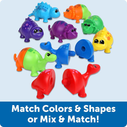 Learning Resources Snap-n-Learn Matching Dinos, Ages 18+ Months, Toddler Dinosaur Toy, Colour & Shape Sorter, Develops Fine Motor Skills