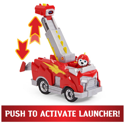 PAW Patrol, Los Rescue Knights Marshall Coche de Juguete Transformable con Figura de Acción Coleccionable, Juguetes para Niños a partir de 3 Años
