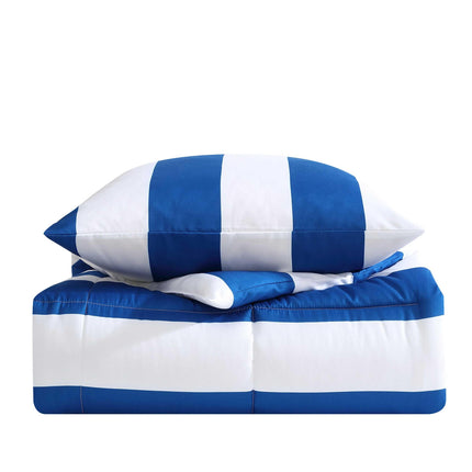 Nautica Kids - Parure de lit complète/grand lit, Parure de lit douce avec taies d'oreiller assorties et coussin décoratif, Décoration de chambre d'enfant, Certifié Oeko-Tex (Huck Stripe Bleu, Complet/Grand Lit)