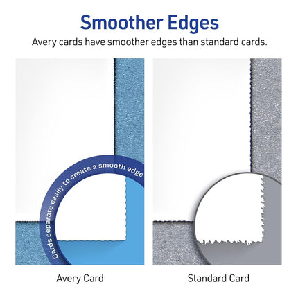 Avery Printable Tent Cards with Sure Feed Technology, 2.5" x 8.5", Embossed Border, Laser/Inkjet, 2-Pack, 100 Cards Per Pack, 200 Cards Total (25305)