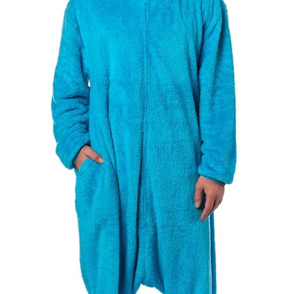 Sesame Street Unisex Costume Union Suit One Piece Pajama Outfit, Adult Cookie Monster, XX-Large-3X-Large