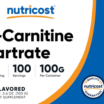 Cellusyn L-Carnitine Powder - 100 Grammes - 1 Gramme per Serving; 100 Servings - L-Carnitine Tartrate