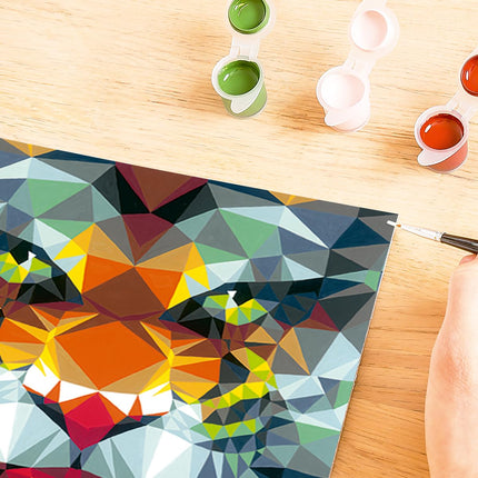Ravensburger CreArt 23514 Polygon Tiger Painting by Numbers Adults, DIY Painting Set with Brush and Acrylic Paints, Gift for Women and Men, Painting for Adults