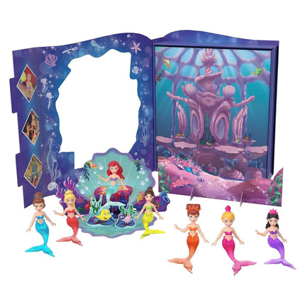 Disney Princess Toys, Ariel Story Pack with 7 Mermaid Dolls, Small Dolls, Figures and Accessories Inspired by Disney’s The Little Mermaid, HLW96