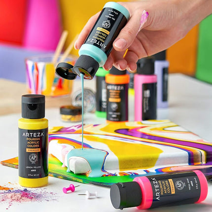 ARTEZA ARTZ-9641 Pinturas de Arte, Rojo Bermellón 2 oz líq. (Paquete de 1)