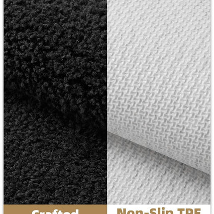 Color&Geometry Large Bath Mats for Bathroom Non Slip, 24"x36" Black Bathroom Rugs, Absorbent, Soft, Washable, Microfiber Bath Rug Shower Mat