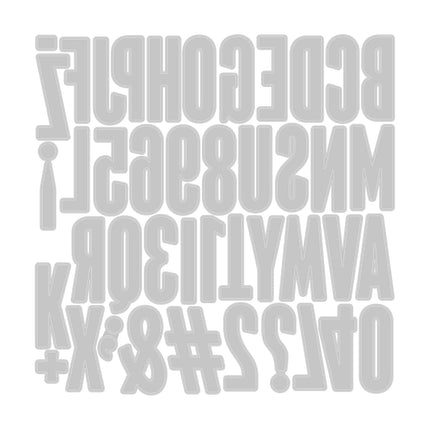 Sizzix Thinlits Die Set, Alphanumeric Bulletin by Tim Holtz, 43 Cutting Dies, Silver