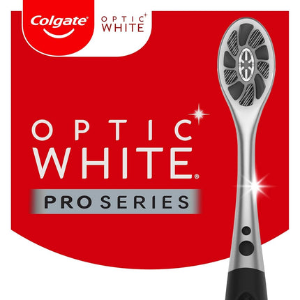 Colgate Optic White Pro Series Charcoal Toothbrushes, Adult Soft Toothbrushes with Charcoal Spiral Bristles, Helps Polish Away Surface Stains and Whitens Teeth, 2 Pack