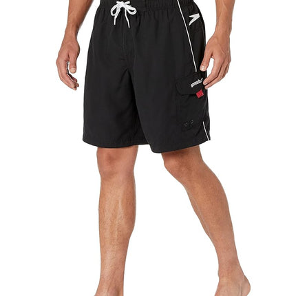 Speedo Men's Swim Trunk Knee Length Marina Volley Black/White