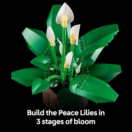LEGO Botanicals Peace Lily - Artificial Potted Plants Set for Adults - incl. Faux White Flowers & Buds for Living Room or Bedroom Decor - DIY Gift Idea for Women - 11504