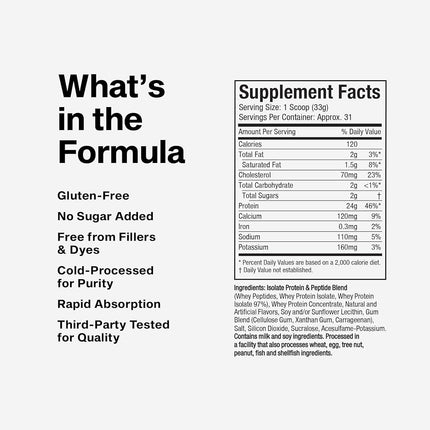 Whey Protein Powder, MuscleTech Nitro-Tech Whey Gold Protein Powder, Whey Protein Isolate Smoothie Mix, Protein Powder for Women and Men, Vanilla Protein Powder, 999 g (31 Servings)