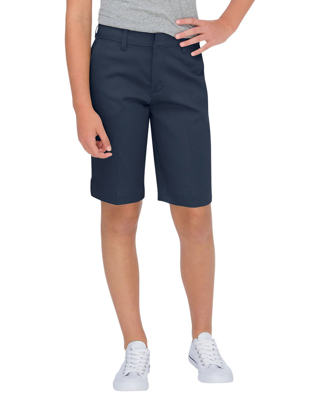 Dickies Kids Girls 7-16 Stretch Bermuda Short, Dar