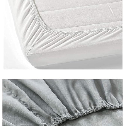Elegant Comfort 1500 Premium Quality Fitted Sheet Ultra Soft 18-24 Inch Extra Deep Pocket - Single Fitted Sheet for High Mattress - Wrinkle Free with Smart Storage Pockets, Twin/Twin XL, White