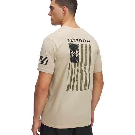 Under Armour Mens Freedom Flag Short Sleeve T Shirt, (290) Desert Sand / / Black, 3XL