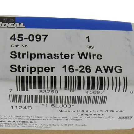 Ideal Industries Stripmaster Wire Stripper, 16 to #26 AWG