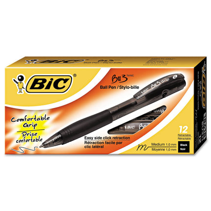 BU3 Retractable Ballpoint Pen, 1.0 mm, Black, Sold