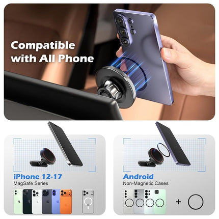 ALAFLY Designed for Hyundai Ioniq 5 Phone Mount, Magnetically Attaches to Metallic Dashboard for 2024 2025 Hyundai Sonata Kona & 2022-2025 Ioniq5 2026 Ioniq 9 [Compatible with MagSafe]