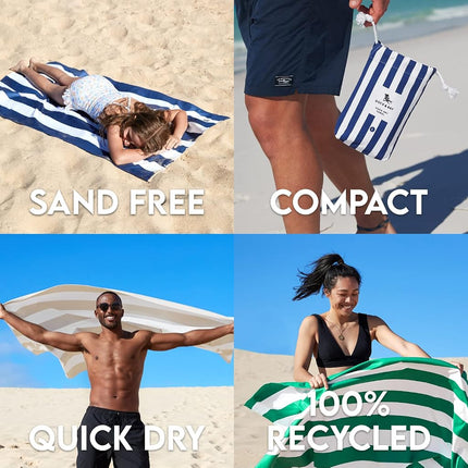 Dock & Bay Beach Towel - Quick Dry, Sand Free - Compact, Lightweight - 100% Recycled - Includes Bag - Cabana - Boracay Yellow - Extra Large (200x90cm, 78x35)