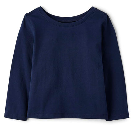 The Children's Place Girls' Baby and Toddler Basic Layering Tee T-Shirt, Tidal, 4 Years