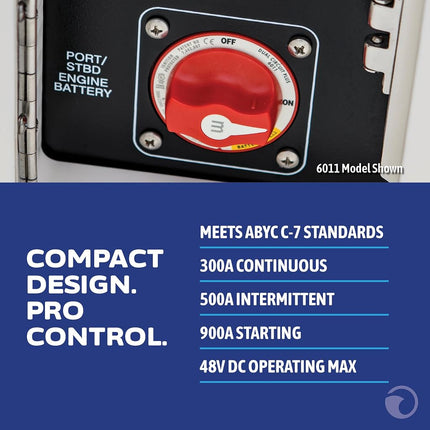 Blue Sea Systems 6004 m-Series Battery Switch ON/OFF Locking, Red