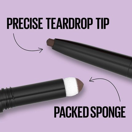 Maybelline Express Brow 2-In-1 Pencil and Powder, Eyebrow Makeup, Black Brown, 0.02 fl. oz.