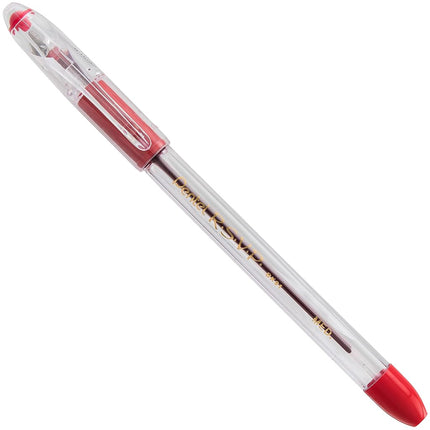 Pentel R.S.V.P. Bolígrafos de Punta Mediana 2/Paquete-Rojo