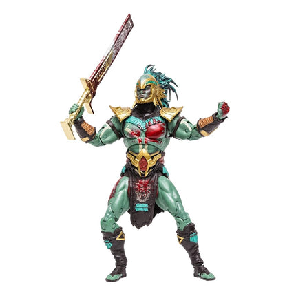 McFarlane Toys, 7-inch Kotal Kahn (Bloody) Mortal Kombat 11 Figure with 22 Moving Parts, Collectible Mortal Kombat Figure with collectors stand base – Ages 14+