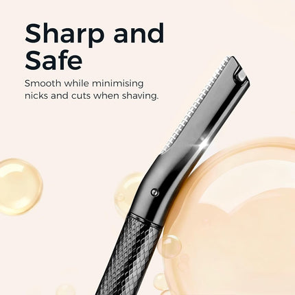 ZOMCHI Eyebrow Razor, Face Razors for Women&Men, Eyebrow Trimmer Shaper with Precision Cover,Facial Shaver with 6 Blades (Black)