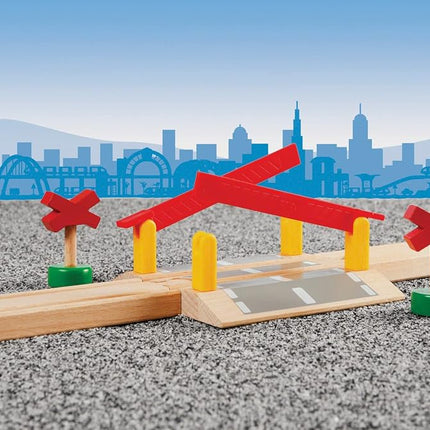 BRIO World Railway Crossing for Kids Age 3 Years Up - Wooden Train Accessories and Add Ons