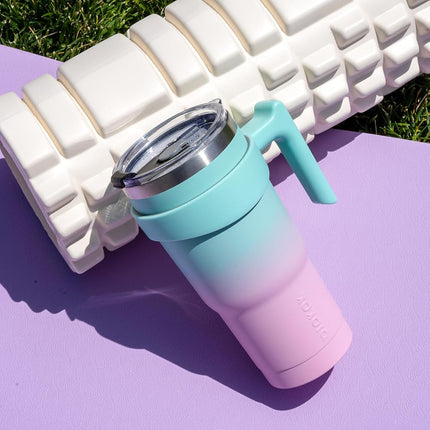 BJPKPK Tumbler with Handle 30 oz Tumbler with Lid and Straw Reusable Stainless Steel Travel Mug Insulated Coffee Cups,Light Pink