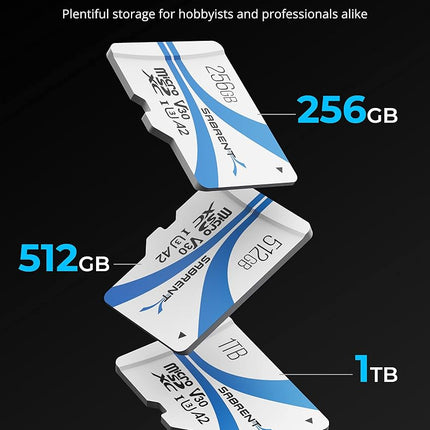 SABRENT Micro SD card 1TB V30, SD card UHS-I A2, memory card Micro SDXC, Class 10, U3, Full HD & 8K UHD card, up to 100MB/s for professional photographers, videographers, vloggers (SD-MQ30-1TB)