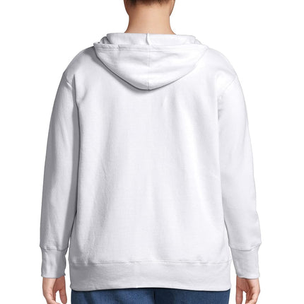 Just My Size Women's Plus-Size EcoSmart Full-Zip Hoodie, White, XXXL
