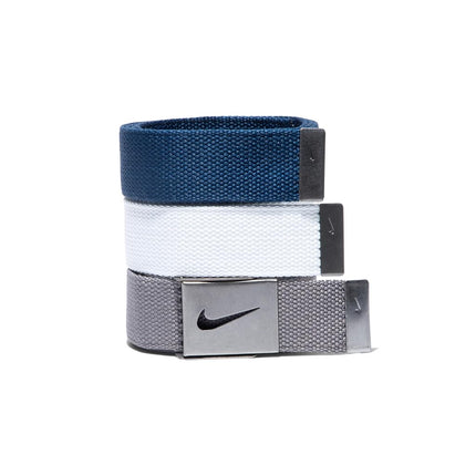 Nike Men's 3 Pack Web, White/Gray/Navy, One Size