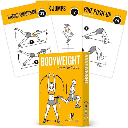 Bodyweight Exercise Cards Home Gym Workout Personal Trainer Fitness Program Guide Tones Core Ab Legs Glutes Chest Bicepts Total Upper Body Workouts