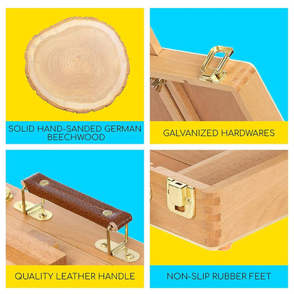 MEEDEN Studio Sketch Box Easel- Solid Beech Wood Universal Design Adjustable Tabletop Sketchbox Easel with Storage Box for Plein Air Artist, Art Students & Beginners