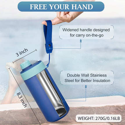 MAXSO Sealed Can Cooler Fizz Lid Can Cover for 12 oz Regular, Slim Skinny Cans & As Thermal Bottle, 4-in-1 Insulated Vacuum Stainless Steel Carbonated Cold Drink Holder - Royal Blue