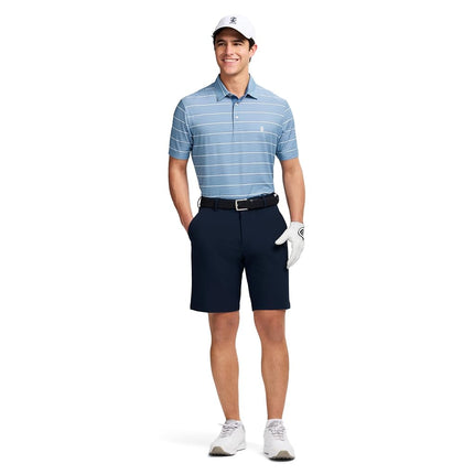 Izod Mens Swingflex Elite Short Sleeve Golf Polo, Moonlight Blue, Medium