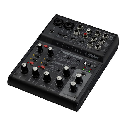 Black 6-Channel Live Streaming Mixer/USB Interface for IOS/Mac/PC