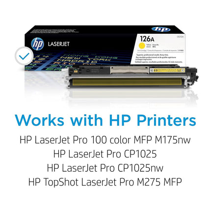 HP CE312A 126A Original LaserJet Toner Cartridge, Yellow, Single Pack , Standard