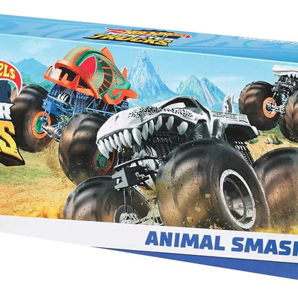 Hot Wheels Monster Trucks Creature 3-Pack of 1:64 Scale Toy Monster Trucks, Shark Wreak, Piran-ahh & Mega Wrex, Toy for Kids 3 Years Old & Older