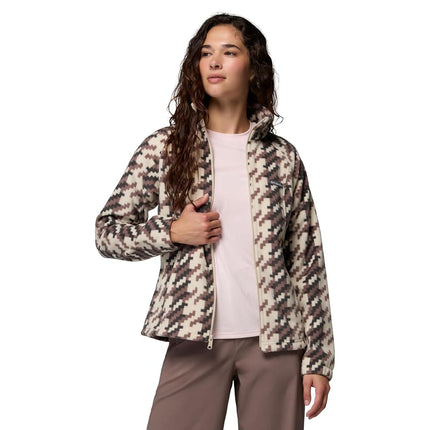 Columbia womens Benton Springs Printed Full Zip, Dark Stone/Twills, XXL
