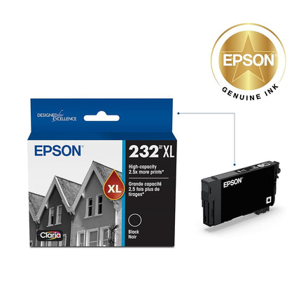 EPSON 232 Claria Ink High Capacity Black Cartridge (T232XL120-S) Works with WorkForce WF-2930 ,2950 and Expression XP-4200, 4205