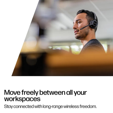 HP Poly Voyager 4320 UC Wireless Headset & Charge Stand - Noise-Canceling Boom Mic - Connect to PC via USB-C to USB-A Adapter, Cell Phone via Bluetooth - Microsoft Teams Certified