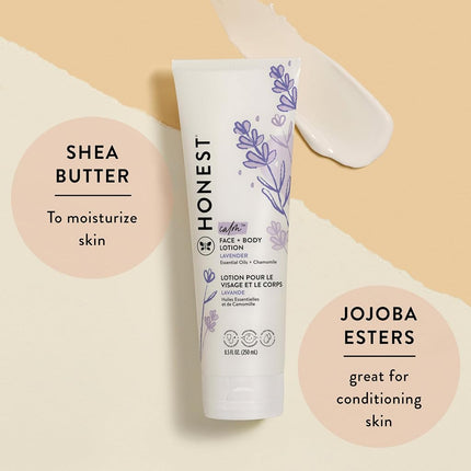 The Honest Company 2-Piece Dreamy Lavender Shampoo + Body Wash (10 fl. oz) & Face + Body Lotion (8.5 fl. oz.) Bundle | Tear Free | Naturally Derived Ingredients | Sulfate & Paraben Free Baby Bath