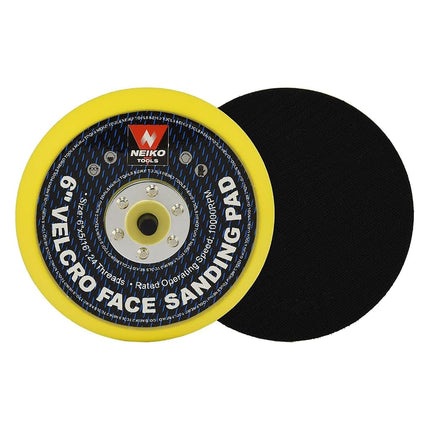 NEIKO 30263A - 6 inch Sanding Discs Hook and Loop, 5/16” Arbor with 24 Thread Mounts, 10,000 RPM, Sanding Pads for Orbital Sander and DA Sander, Hook n Loop Backing Pad