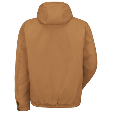 Red Kap Men's Blended Duck Zip Front Hooded Jacket, Brown Duck, Large