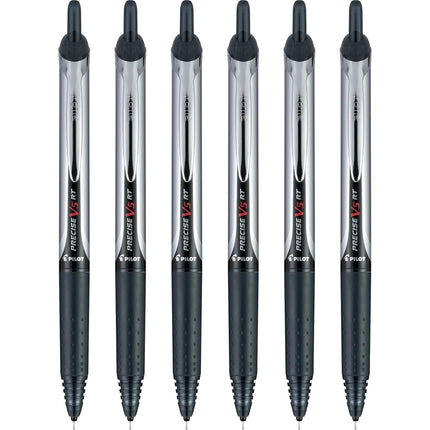 Pilot Precise V5 Retractable Premium Rolling Ball Pens, Extra Fine Point, Black, 6 Pack (13613)