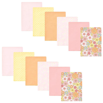 Hudson Baby Lot de langes en flanelle de coton unisexe pour bébé, motif « Peace Love Flowers », taille unique